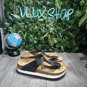 papillio by birkenstock platform thong sandals 8 - 8.5 gizeh summer Black 39